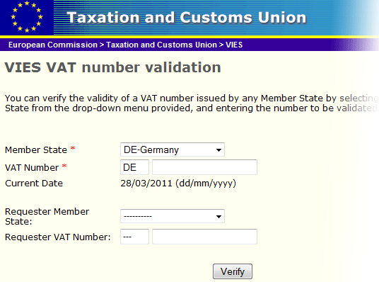 Umsatzsteuernummer EU Ausland prüfen