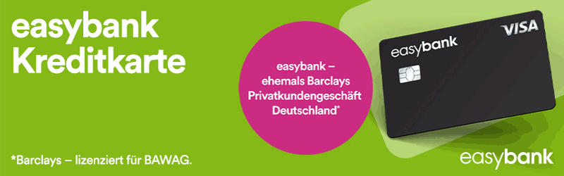 easybank VISA Kreditkarte mit 50 Euro Startbonus